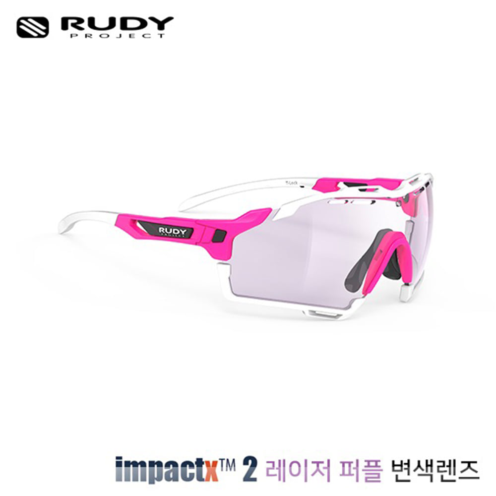 루디프로젝트 RUDY PROJECT/컷라인 핑크 플루오 매트-화이트 범퍼 / 임팩트X2 레이저 퍼플 미러변색/CUTLINE